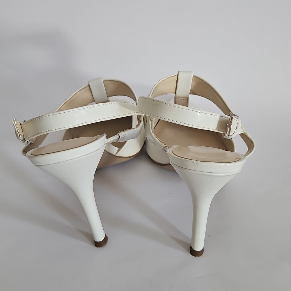 NEW Nine West Renice T Strap Slingback White Pump Size 9.5 - Picture 4 of 10